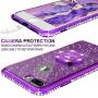 Cute iPhone 8 Plus Case, Cute iPhone 7 Plus Case, Glitter Luxury Bling Diamond Rhinestone Bumper with Ring Grip Kickstand Protective Thin Girly iPhone 8 Plus/ 7 Plus Case for Women Girl - Purple