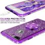 Cute iPhone 8 Plus Case, Cute iPhone 7 Plus Case, Glitter Luxury Bling Diamond Rhinestone Bumper with Ring Grip Kickstand Protective Thin Girly iPhone 8 Plus/ 7 Plus Case for Women Girl - Purple