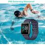 Willful Smart Watch for Android Phones Compatible iPhone Samsung IP68 Swimming Waterproof Smartwatch Sports Watch Fitness Tracker Heart Rate Monitor Digital Watch Smart Watches for Men Women Blue