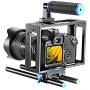 Neewer Aluminum DSLR Camera Cage Kit With 15mm Rod Rig For Nikon Pentax Canon Sony and Other DSLR Camera to Mount Microphones, Monitor, Sound Recorders, Top Handle, Tripod, Follow Focus