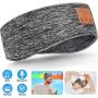 Sleep Headphones Upgraded Bluetooth Headband, Wireless 5.0 Sports Headband Headphones with Ultra-Thin HD Stereo Speakers Adjustable, Music Sweatband for Side Sleeper Jogging Yoga Travel (Grey)