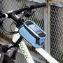 Roswheel Bicycle Bags Bike Bag Bicycle Front Tube Frame Cycling Packages Touch Screen Mobile Phone Bags Professional Bicycle Accessories (Blue S)