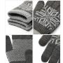 Pveath Winter Knit Gloves Warm Touch Screen Women Men Winter Gloves Knitted Snowflake Smart Phone Touch Screen Gloves Full Finger Mittens Warm Gloves for Men Women,
