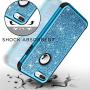 iPhone 8 Plus Case, iPhone 7 Plus Case, Hython Heavy Duty Defender Protective Case Bling Glitter Sparkle Hard Shell Armor Hybrid Shockproof Rubber Bumper Cover for iPhone 7 Plus and 8 Plus, Blue