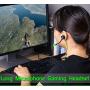 Wired Gaming Earphone with Adjustable Mic for PS4, Laptop Computer, Cellphone, maxin E-Sport Earburds with Portable Earphone Bags, Snug Soft Design, Inline Controls for Hands-Free Calling (Green)