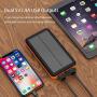 Solar Charger X-DRAGON 25000mAh Portable Power Bank with 4 Solar Panels Waterproof External Backup Battery Pack with Dual USB Outputs & Inputs, LED Flashlight for Smartphones, Tablets and More