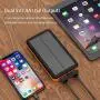Solar Charger X-DRAGON 25000mAh Portable Power Bank with 4 Solar Panels Waterproof External Backup Battery Pack with Dual USB Outputs & Inputs, LED Flashlight for Smartphones, Tablets and More
