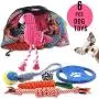 Petbobi Dog Toys Dog Teething Toys Best Puppy Chew Toys Plush Dog Chew Toys Squeaky Toys Set Rope with Balls 6 pcs