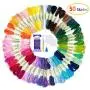 Embroidery Threads 50 Skeins Per Pack,AUERVO Embroidery Floss,Cross Stitch Threads,Friendship Bracelets Floss,Crafts Floss Rainbow Color with Free Embroidery Needles,Floss Bobbins Embroidery Threads 50 Skeins Per Pack,AUERVO Embroidery Floss,Cross Stitch Threads,Friendship Bracelets Floss,Crafts Floss Rainbow Color with Free Embroidery Needles,Floss Bobbins