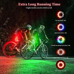 Onvian Bike Tail Light, Colorful USB Rechargeable IPX5 Waterproof Ultra Bright Bicycle Rear Lights Easy Mount Cycling Safety Warning Taillight High Lumen Bicycle Rear Light