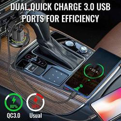 CHAFON Quick Charge 3.0 Dual USB Charger Socket,12V/24V 36W Waterproof Power Outlet with Switch LED Colorful Screen Voltmeter & Wire Fuse DIY Kit for Car,Marine,Boat,Motorcycle,Truck,Golf Cart