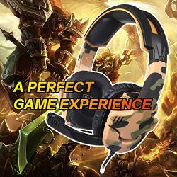 SADES SA-930 Stereo Gaming Headset for PS4 New Xbox One Noise Cancelling Over Ear Headphone wit Mic Soft Memory Earmuffs for PC Mac Laptop Mobile Phone-Camouflage