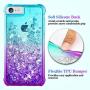 Ruky iPhone 6 6S 7 8 Case, iPhone SE 2020 Case, Gradient Quicksand Series Glitter Bling Flowing Liquid Floating TPU Bumper Cushion Protective Case for iPhone 6/6s/7/8/SE 2020 4.7 inches (Teal Purple)