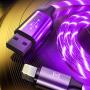 LED Phone Charger Cable - 6.5ft Light Up Visible Flowing Charger Charging Cord Compatible with 11 Pro Max XS XR X 8 7 6S 6 Plus 5S 5 (Purple)