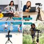 Smartphone Camera Video Microphone Kit, UHURU UCM-11P Super-Cardioid Shotgun Video Microphone with Mini Tripod,Mini Ball Head,Phone Holder,Compatible with Phone,Camera,Camcorder,PC