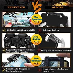 Mobile Game Controller with Cooling Fan/Phone Holder/Finger Sleeves for PUBG/Fortnite/Call of Duty, Tomoda L1R1 Mobile Triggers for 4.7”-6.5” iOS Android Phones