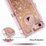 Anuck iPhone 8 Case, iPhone 7 Case, 3 in 1 Hybrid Heavy Duty Defender Case Sparkly Floating Liquid Glitter Protective Hard Shell Shockproof TPU Cover for Apple iPhone 7/ iPhone 8 4.7 inch - Rose Gold