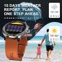 Tinwoo Smart Watch for Android / iOS Phones, Support Wireless Charging ,Bluetooth Health Tracker with Heart Rate Monitor, Digital Smartwatch for Women Men, 5ATM Waterproof (Silver Band Brown)