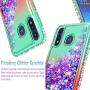 STARSHOP- Moto E 2020 Case, Motorola Moto E 2020 Phone Case, [NOT FIT E2/E4/E5] with [Tempered Glass Protector Included] Liquid Floating Glitter Quicksand Bling with Spot Diamond Cover - Green/Red