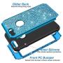 iPhone 8 Plus Case, iPhone 7 Plus Case, Hython Heavy Duty Defender Protective Case Bling Glitter Sparkle Hard Shell Armor Hybrid Shockproof Rubber Bumper Cover for iPhone 7 Plus and 8 Plus, Blue