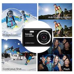 ISHARE Digital Camera for Photography with 2.8’’LCD, 20MP HD Photography Camera Rechargeable Point and Shoot Camera for Kids/Teenager/Seniors/Learner/Beginners(Black)