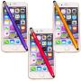 Honsky Cell Phone Stylus, Tablet Stylus for Touch Screens: Universal Slim Long Metal Pencil-Like Stylist Pens, Tablet Pen, Touchscreen Stylus Pen - Red, Champagne, Purple - Six Sided, 3 Packs