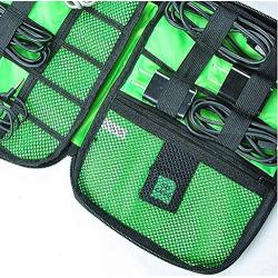 YASSUN Multi-function waterproof digital storage bag travel storage bag, can be placed in the mobile phone data cable, headphones, charger accessories, special SD card bag,Green