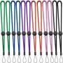 YOUOWO 12 Pack Nylon Wrist Lanyard Adjustable Length for Flashlight Wallet USB Flash Drive Hand Strap for Cell Phone Charms Key ID Card Badge Holder Black Pink Green Blue Purple Orange