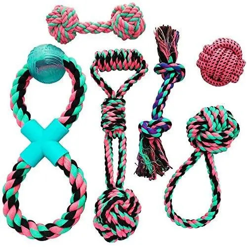 Otterly Pets Puppy Dog Cute Pink Boutique Rope Toys Set Bundle - Small to Medium Breed Girl Dogs