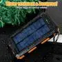 Solar Charger 20000mAh Portable Outdoor Waterproof Solar Power Bank, Camping External Backup Battery Pack Dual 5V USB Ports Output, 2 Led Light Flashlight with Compass (Orange) Solar Charger 20000mAh Portable Outdoor Waterproof Solar Power Bank, Camping External Backup Battery Pack Dual 5V USB Ports Output, 2 Led Light Flashlight with Compass (Orange)