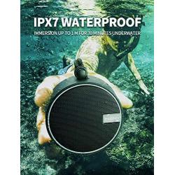 INSMY IPX7 Waterproof Shower Bluetooth Speaker, Portable Wireless Outdoor Speaker with HD Sound, Support TF Card, Suction Cup for Home, Pool, Beach, Boating, Hiking 12H Playtime