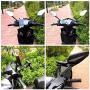 Motorcycle Phone Mount,DHYSTAR Universal Cell Phone Holder Mount Bracket Stand for Motorcycle,Scooter,Motorbike Install on Handelbar Mirror Base, Adjustable Fits 4" to 7" Smartphones -Black