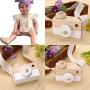 Wooden Mini Camera Toy Pillow Kids Room Hanging Decor Portable Toy Gift White Color