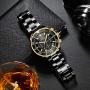 Mens Watches Chronograph Stainless Steel Waterproof Date Analog Quartz Fashion Business Wrist Watches for Men