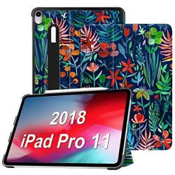 Fintie SlimShell Case for iPad Pro 11 Inch 1st Generation 2018 (Not for iPad Pro 2020) - Lightweight Stand Cover with Pencil Holder, Auto Sleep/Wake, Supports 2nd Gen Pencil Charging, Jungle Night