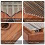 Mugig Kalimba 17 Keys with Tune Hammer, EVA Protective Box and Instruction, Portable Thumb Piano Mbira Sanza Mahogany Body Ore Metal Tines, Wood Finger Piano for Kids Adult Beginners