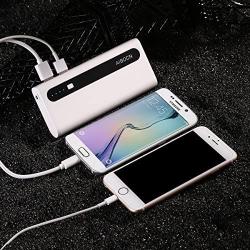 Aibocn Power Bank 10,000mAh External Battery Charger with Flashlight for Phone iPad Samsung Galaxy Smartphones - Upgraded