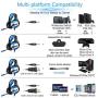 ONIKUMA Gaming Headset - Gaming Headphone for PS4, Xbox One, PC, Stereo USB Headset with Noise Cancelling Mic and LED Light, Over Ear Headphones for Mac and Nintendo Switch Games