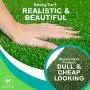 SavvyGrow Deluxe Artificial Grass Turf 6.5 ft x 13 ft - Premium 4 Tone Synthetic Turf, Easy to Clean with Drain Holes - Cesped Artificial Carpet Grass – Non Toxic AstroTurf Lawn (Many Sizes)