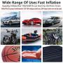 WindGallop Portable Air Compressor Tire Inflator Air Pump for Car Tires DC 12V Tire Pump with Gauge Valve Adaptors LED Light for Automobiles Bike Motorbike Basketball Inflatables (Red)