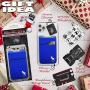 Double Pocket - Adhesive Card Holder - Cell Phone Pouch - Stick on Lycra Pocket - Carry Credit Cards and Cash (Blue)