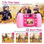 Kids Selfie Camera, AKAMATE 1080P 12MP Kids Digital Camera with 32GB SD Card Children Video Camera Camcorder Toys Gifts for 4-10 Year Old Boys Girls, Build-in 5 Games, Voice Recorder (Pink)