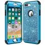 iPhone 8 Plus Case, iPhone 7 Plus Case, Hython Heavy Duty Defender Protective Case Bling Glitter Sparkle Hard Shell Armor Hybrid Shockproof Rubber Bumper Cover for iPhone 7 Plus and 8 Plus, Blue iPhone 8 Plus Case, iPhone 7 Plus Case, Hython Heavy Duty Defender Protective Case Bling Glitter Sparkle Hard Shell Armor Hybrid Shockproof Rubber Bumper Cover for iPhone 7 Plus and 8 Plus, Blue