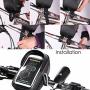 Yuehuam Bike Phone Front Frame Bag -Waterproof Touch Screen Bicycle Front Handlebar Bag, Top Tube Cycling Phone Mount Pack Case Pouch Accessories Compatible with 6.0 Mobile Phoneï¼ˆBlack Redï¼‰