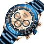Mens Watches Men Designer Chronograph Waterproof Analogue Quartz Watch Men Stainless Steel Wrist Watch Fashion Large Date Watches for Men