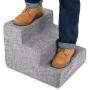 USA Made Pet Steps/Stairs with CertiPUR-US Certified Foam for Dogs & Cats by Best Pet Supplies - Gray Linen, 3-Step (H: 13.5")