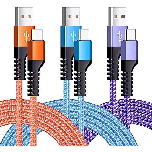 USB C Cable, 3 Pack 6ft Braided Type C Fast Charger Charging Cord Compatible with Samsung S10 9 8 Note 9 8, iPad Pro 11 2018, MacBook Pro 2018, Moto G7 Z4 G6,LG Stylo G8 7, Google Pixel USB C Cable, 3 Pack 6ft Braided Type C Fast Charger Charging Cord Compatible with Samsung S10 9 8 Note 9 8, iPad Pro 11 2018, MacBook Pro 2018, Moto G7 Z4 G6,LG Stylo G8 7, Google Pixel