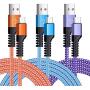 USB C Cable, 3 Pack 6ft Braided Type C Fast Charger Charging Cord Compatible with Samsung S10 9 8 Note 9 8, iPad Pro 11 2018, MacBook Pro 2018, Moto G7 Z4 G6,LG Stylo G8 7, Google Pixel