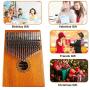 Kalimba Thumb Piano 17 Keys with mahogany Wood Portable Mbira Finger Piano Gifts for Kids and piano Beginners Professional （Matte brown）