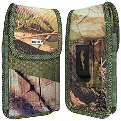 Bomea iPhone 11 Pro Max/Xs Max Holster Rugged Nylon Belt Case Cell Phone Carrying Pouch Holder for Apple iPhone 11 Pro Max/Xs Max/6 Plus/6s Plus/7 Plus/8 Plus (Fits Phone w/Otterbox Case on) Camo